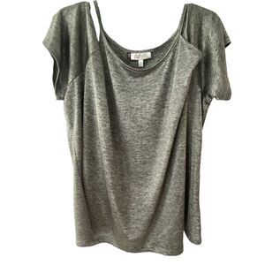 JLO Jennifer Lopez Women Off Shoulder Top Shirt Blouse Silver Gray Plus 3X